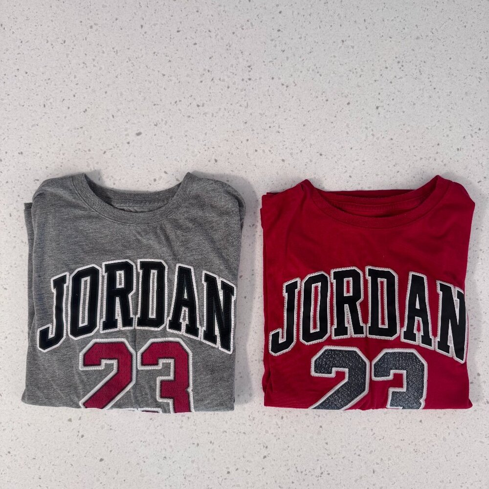(2) Jordan Big Boys’ Long Sleeve Tee Set – Size Youth Large
